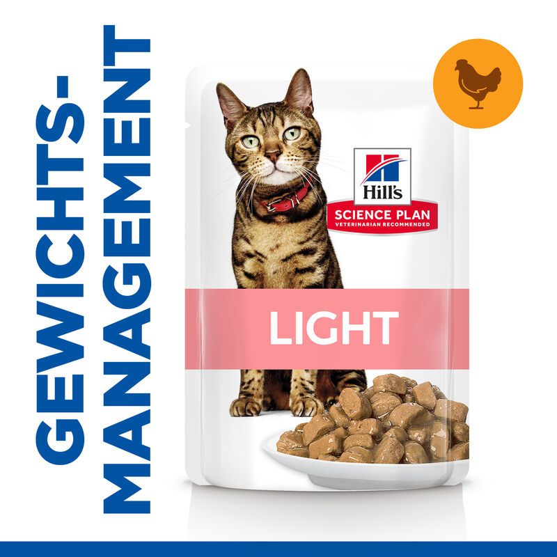  Hills Science Plan Feline Adult Light Huhn Frischebeutel Für Katzen 12 X 85 G Huhn Frischebeutel