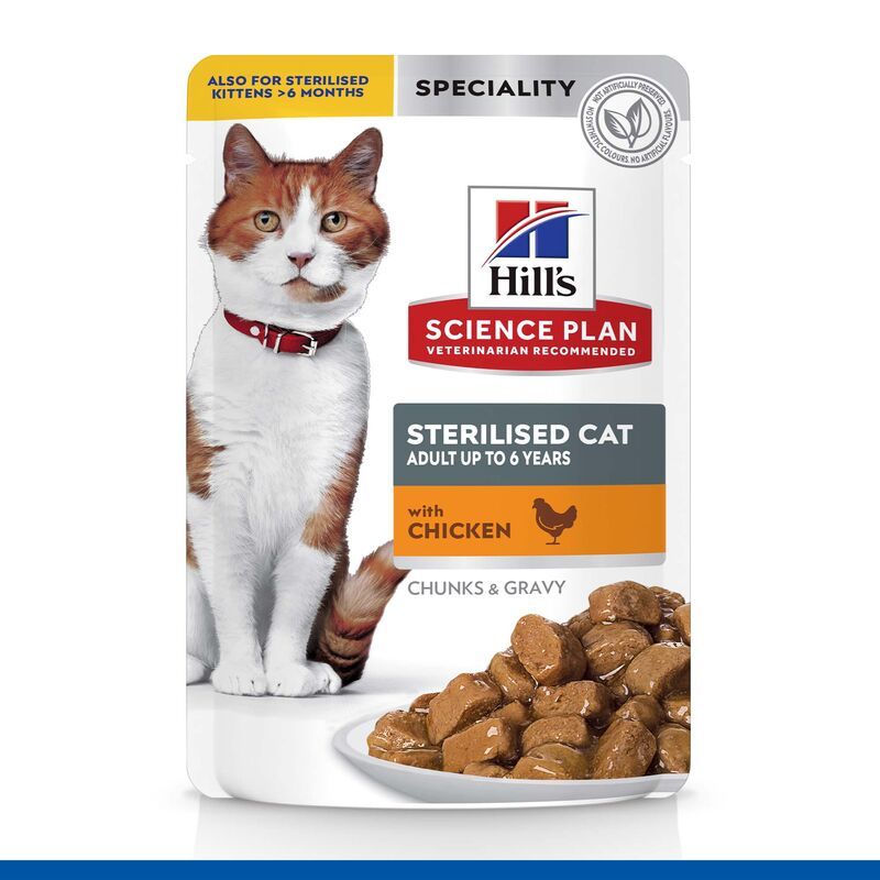  Hills Science Plan Feline Sterilised Cat Adult Huhn Frischebeutel 12 X 85 G Huhn Frischebeutel