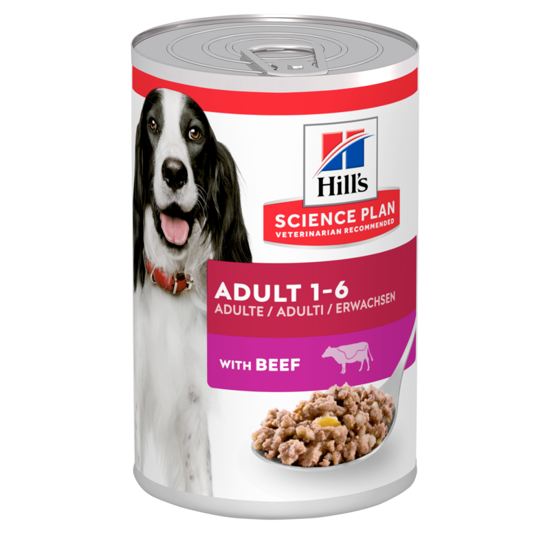  Hills Science Plan Canine Adult Rind Dosenfutter Für Hunde 12 X 370 G Dosenfutter Mit Rind