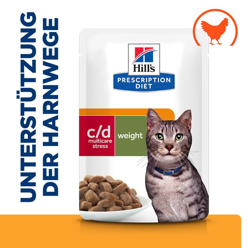  Hills Prescription Diet Feline C/d Multicare Urinary Stress + Metabolic Frischebeutel Für Katzen 12 X 85 G Frischebeutel