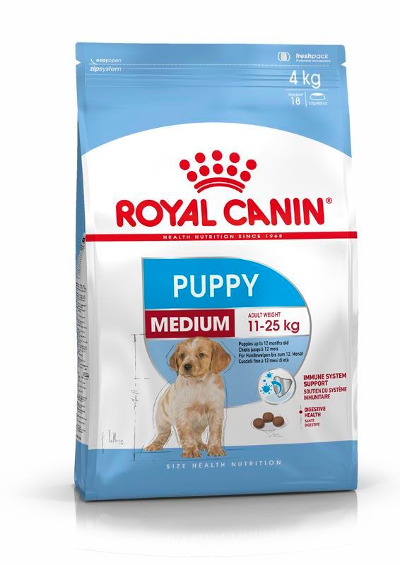  Royal Canin Medium Puppy Für Welpen Mittelgroßer Hunderassen 4 Kg Trockenfutter