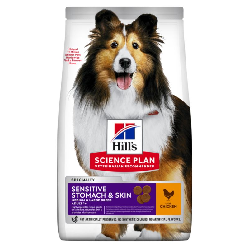  Hills Science Plan Canine Adult Sensitive Stomach & Skin Mit Huhn Trockenfutter 14 Kg Trockenfutter