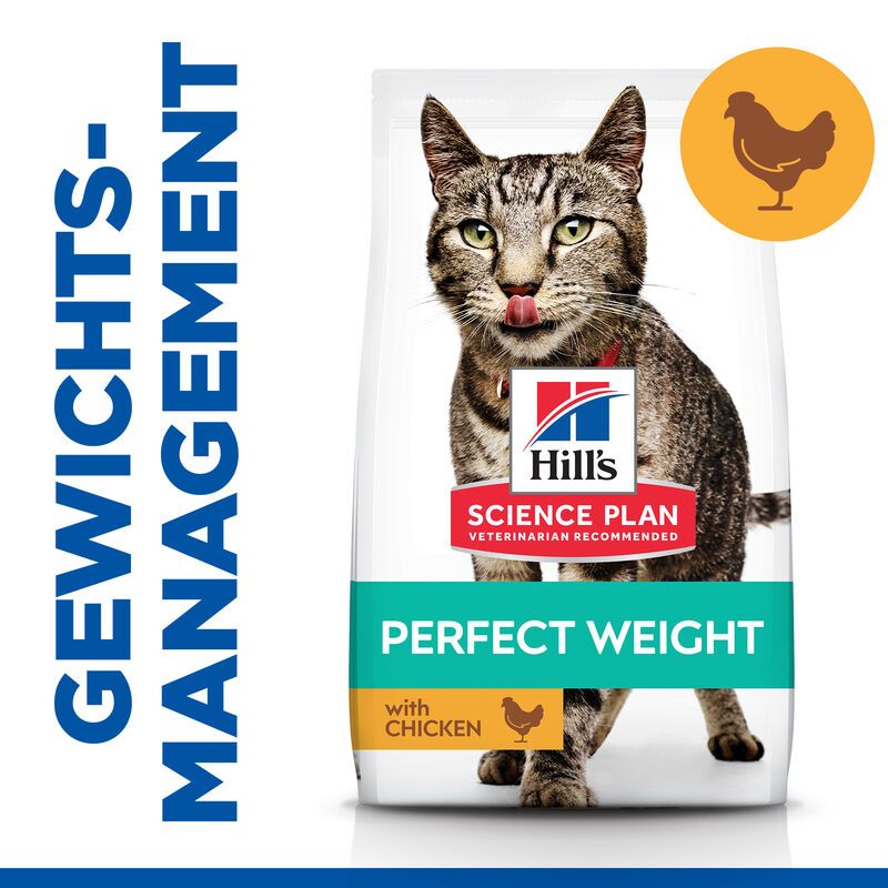  Hills Science Plan Feline Perfect Weight Adult Trockenfutter Huhn Für Katzen 4 X 2,5 Kg Trockenfutter