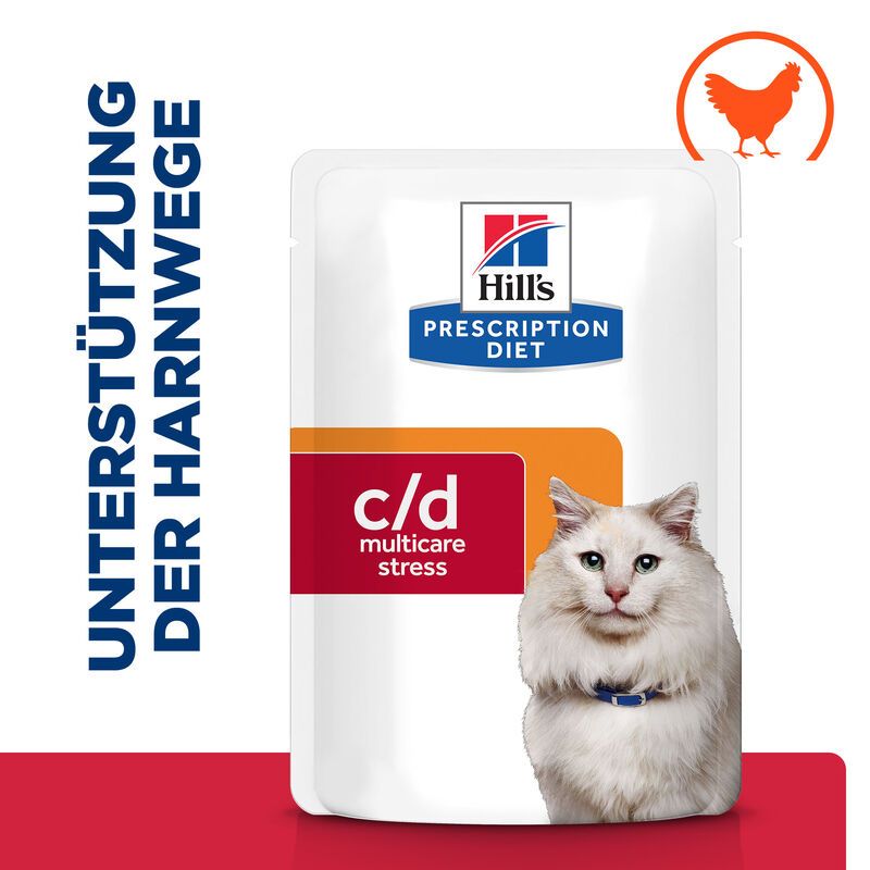  Hills Feline C/d Multicare Stress Huhn Frischebeutel Für Katzen 12 X 85 G Huhn Frischebeutel