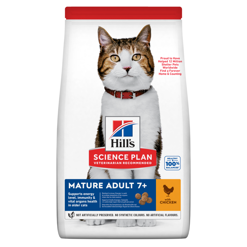  Hills Science Plan Feline Mature Adult 7+ Trockenfutter Für Katzen 10 Kg Huhn Trockenfutter