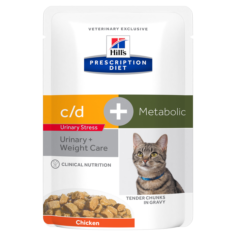  Hills Prescription Diet Feline C/d Multicare Urinary Stress + Metabolic Frischebeutel Für Katzen 12 X 85 G Frischebeutel
