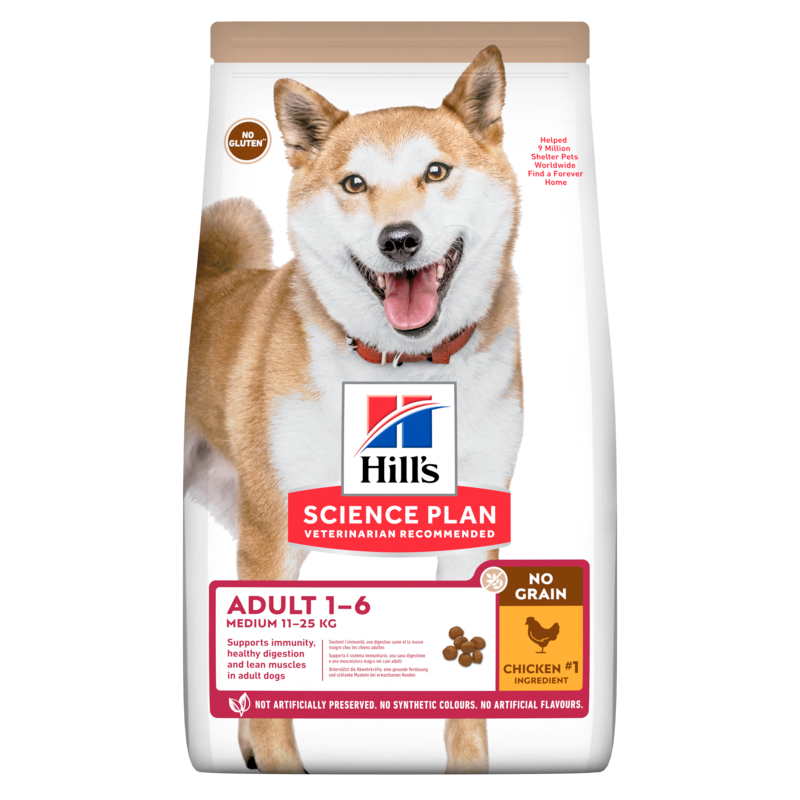  Hills Science Plan Canine Adult No Grain Medium Huhn Trockenfutter 14 Kg Trockenfutter Mit Huhn