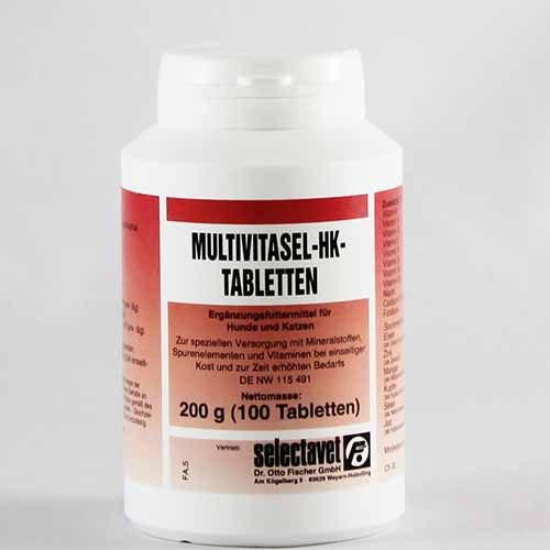  Selectavet Multivitasel-HK Tabletten Für Hunde Und Katzen 100 Tabletten