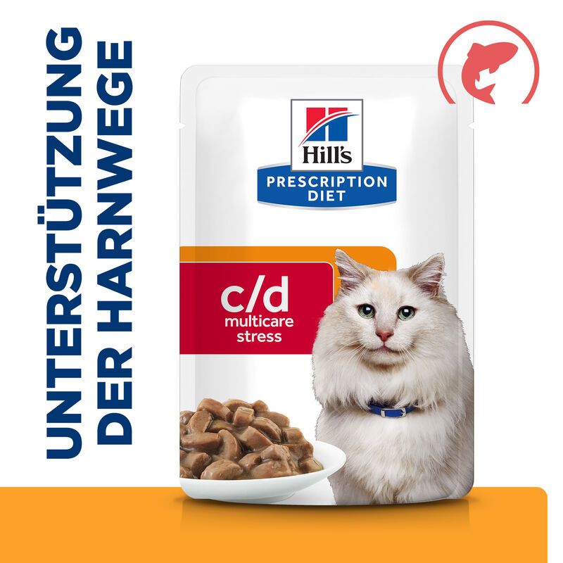  Hills Feline C/d Multicare Stress Lachs Frischebeutel Für Katzen 12 X 85 G Lachs Frischebeutel