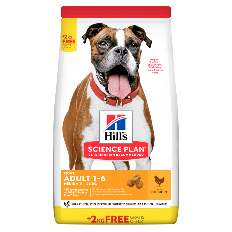  Hills Science Plan Canine Light Adult Medium Mit Huhn Trockenfutter 14 Kg Trockenfutter