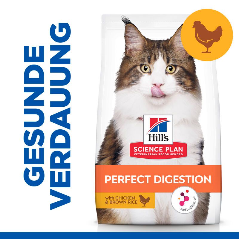  Hills Science Plan Feline Perfect Digestion Adult Trockenfutter Für Katzen 7 Kg Huhn & Reis Trockenfutter Für Katzen