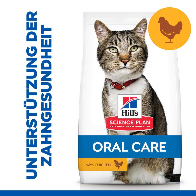  Hills Science Plan Feline Adult Oral Care Trockenfutter Mit Huhn 1,5 Kg Trockenfutter Für Katzen