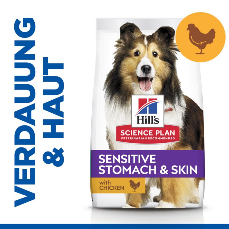  Hills Science Plan Canine Adult Sensitive Stomach & Skin Mit Huhn Trockenfutter 14 Kg Trockenfutter