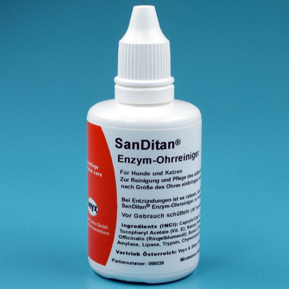  Veyx SanDitan Enzym-Ohrreiniger 50 Ml Flasche Für Hunde Und Katzen